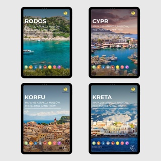 Mega mapa atrakcji turystycznych Wyspy Greckie - 703 atrakcje na Cyprze, Korfu, Krecie i Rodos