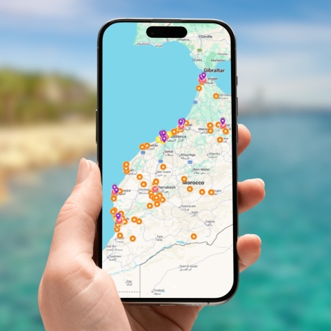 mapa atrakcji Maroka na telefonie