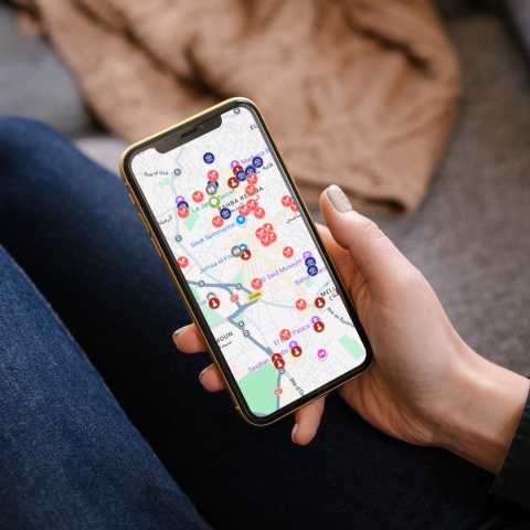 mapa atrakcji turystycznych w Maroku w google maps na telefonie