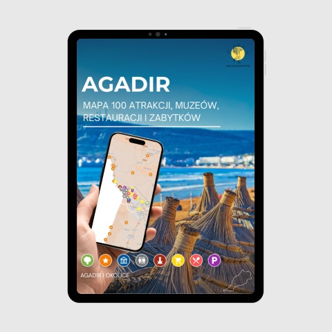okładka e-booka dotyczącego mapy atrakcji turystycznych Agadiru
