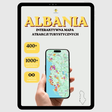 okładka e-booka dotyczącego mapy atrakcji turystycznych w Albanii