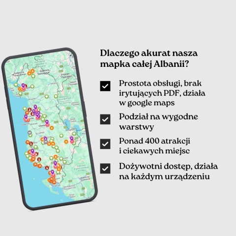 zalety mapy atrakcji Albanii od zwijajmanatki.pl