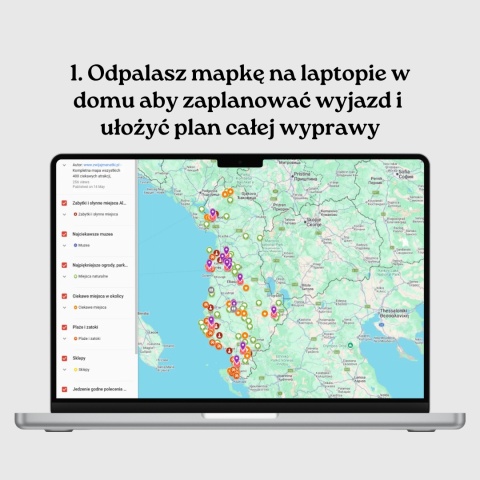zalety mapy atrakcji Albanii od zwijajmanatki.pl