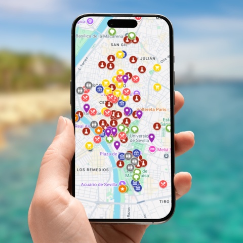 mapa atrakcji Sewilli na telefonie