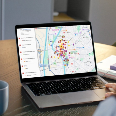 mapa atrakcji Sewilli na komputerze