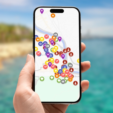 mapa atrakcji Tbilisi na telefonie