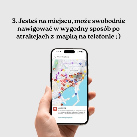 mapa atrakcji Alicante na telefonie