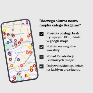 Bergamo - mega mapa 171 atrakcji turystycznych