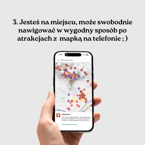 mapa atrakcji Bergamo na telefonie