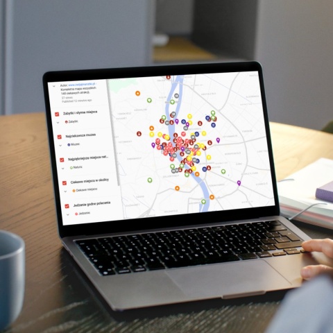 mapa atrakcji Budapesztu na komputerze