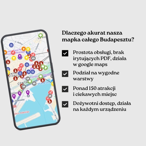 zalety mapy atrakcji Budapesztu od zwijajmanatki.pl