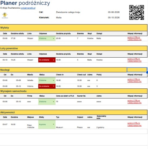 Planer podróżniczy