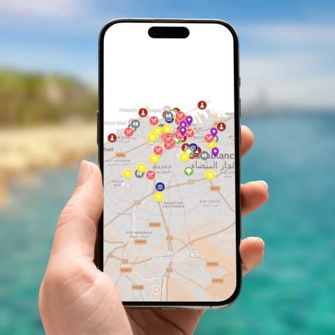 mapa atrakcji Casablanki na telefonie