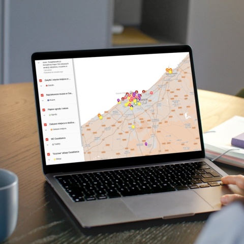 mapa atrakcji Casablanki na komputerze