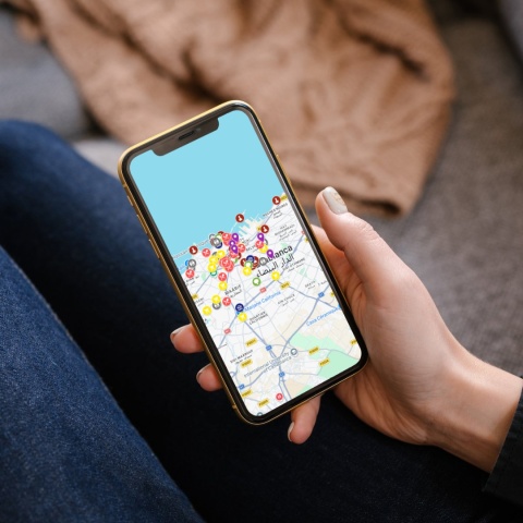 mapa atrakcji Casablanki na telefonie
