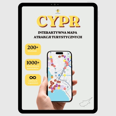 okładka e-booka dotyczącego mapy atrakcji turystycznych na Cyprze