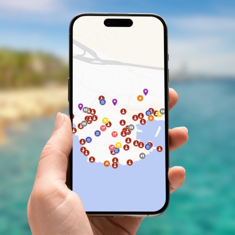 mapa atrakcji Dubrownika na telefonie