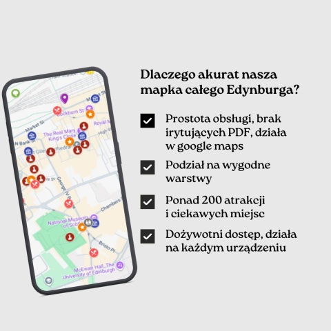 zalety mapy atrakcji Edynburga od zwijajmanatki.pl