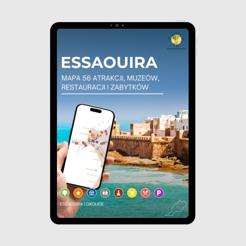 okładka e-booka dotyczącego mapy atrakcji turystycznych Essaouiry