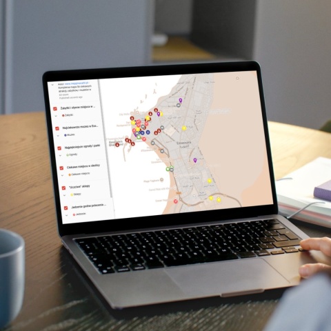 mapa atrakcji Essaouiry na komputerze