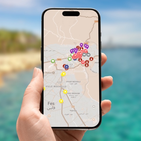 mapa atrakcji Fezu na telefonie