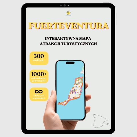 okładka e-booka dotyczącego mapy atrakcji turystycznych Fuerteventury