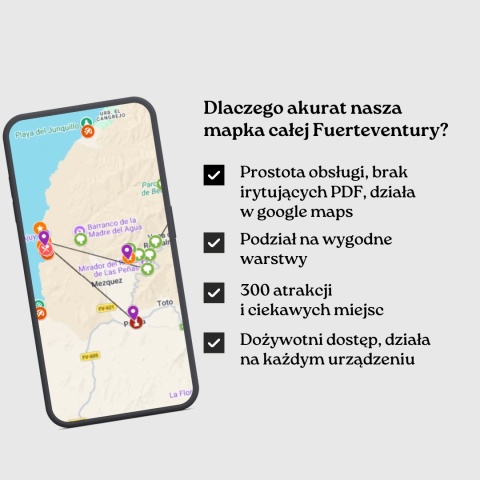 zalety mapy atrakcji Fuerteventury od zwijajmanatki.pl