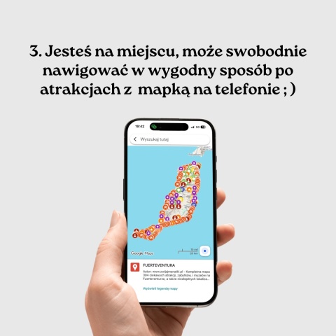 mapa atrakcji Fuerteventury na telefonie