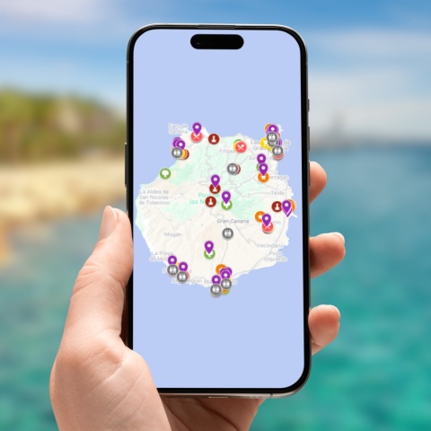 mapa atrakcji Gran Canarii na telefonie