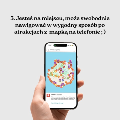 mapa atrakcji Gran Canarii na telefonie