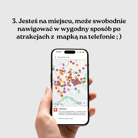 mapa atrakcji Grenady na telefonie