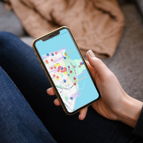 mapa atrakcji turystycznych na Korfu w google maps na telefonie
