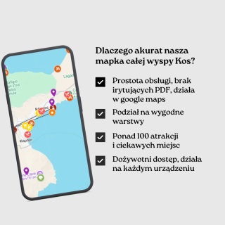 Kos - mega mapa 140 atrakcji turystycznych