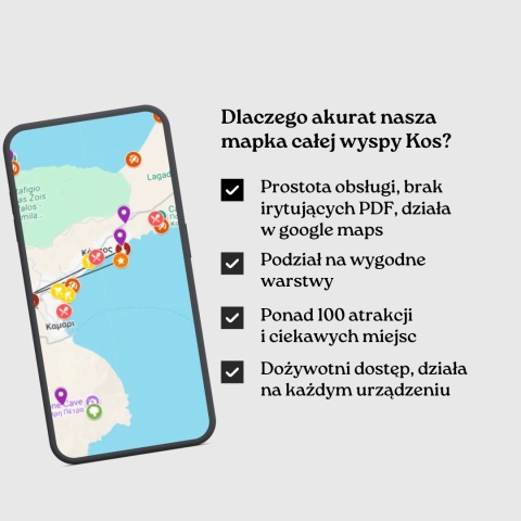 zalety mapy atrakcji Kos od zwijajmanatki.pl