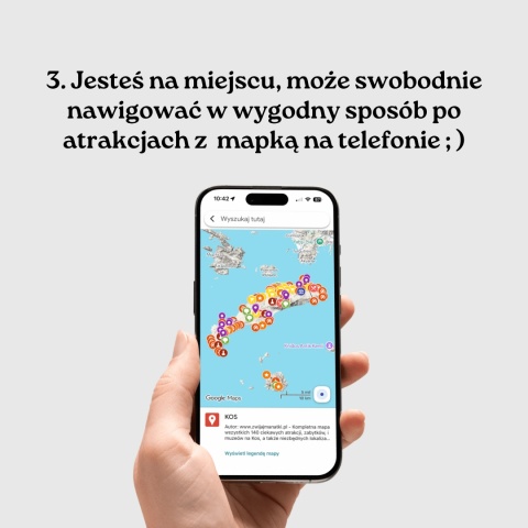 mapa atrakcji Kos na telefonie