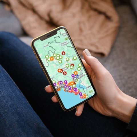 mapa atrakcji Czarnogóry na telefonie