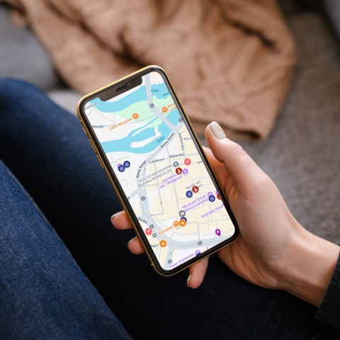 mapa atrakcji turystycznych we Wrocławiu w google maps na telefonie