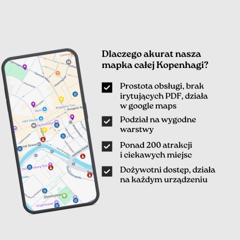 zalety mapy atrakcji Kopenhagi od zwijajmanatki.pl