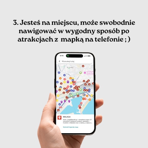 mapa atrakcji Malagi na telefonie