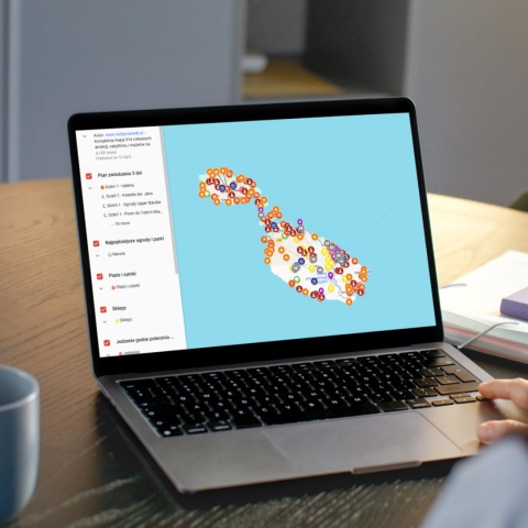 mapa atrakcji Malty na komputerze