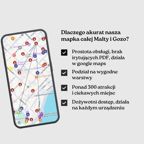 zalety mapy atrakcji Malty od zwijajmanatki.pl