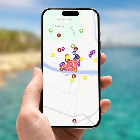 mapa atrakcji Mariboru na telefonie
