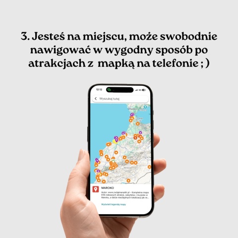 mapa atrakcji Maroka na telefonie