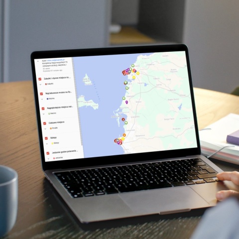 mapa atrakcji Marsali i Trapanii na komputerze