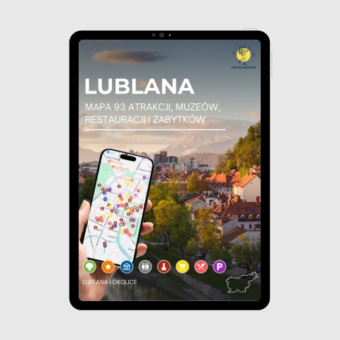 okładka e-booka dotyczącego mapy atrakcji turystycznych Lublany