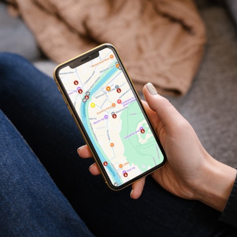 mapa atrakcji turystycznych w Lublanie w google maps na telefonie