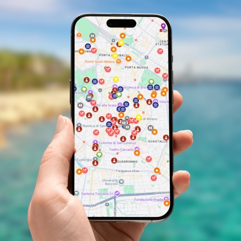 mapa atrakcji Mediolanu na telefonie