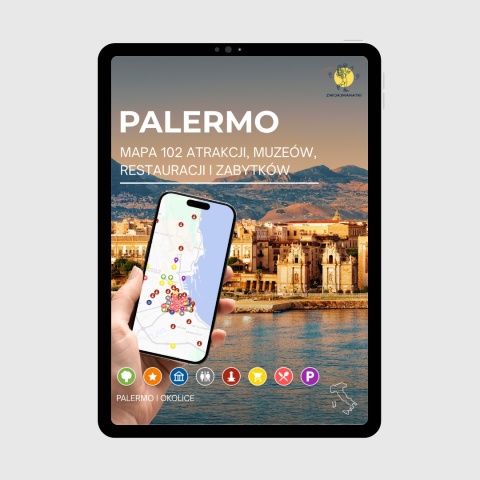 okładka e-booka dotyczącego mapy atrakcji turystycznych Palermo