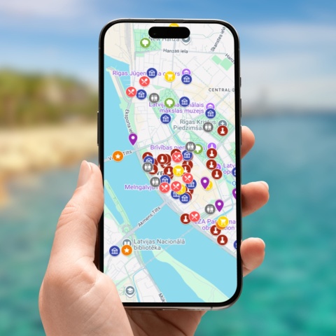 mapa atrakcji Rygi na telefonie