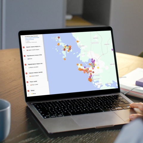 mapa atrakcji Puli na komputerze